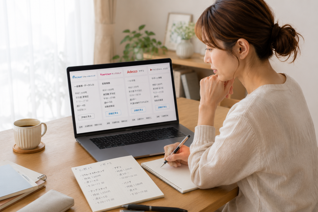 主婦向け求人がある会社を選ぶ